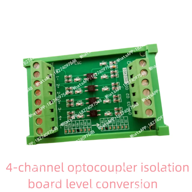 4-channel optocoupler isolation board level conversion PLC signal voltage conversion board for signal isolation