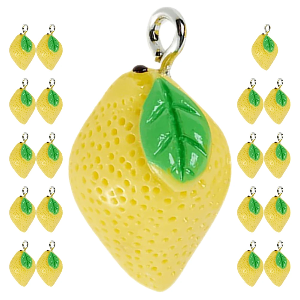 

20 Pcs Simulation Lemon Pendant Charm Bracelet Charms for Jewelry Making Friendship Fruit Bracelets