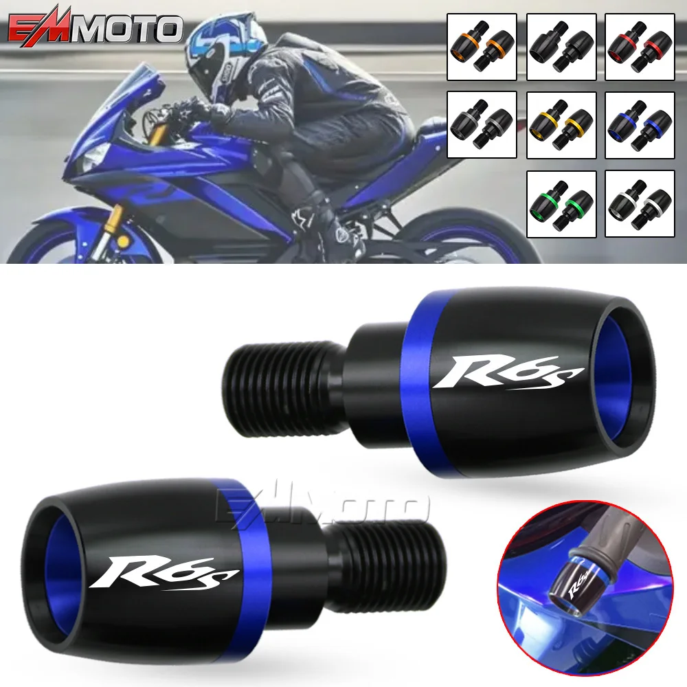 

For Yamaha YZF R6S YZFR6S 2004-2010 2009 Motorcycle CNC Aluminum Handlebar Ends Grips Bar Ends Cap Counterweight Plug Slide