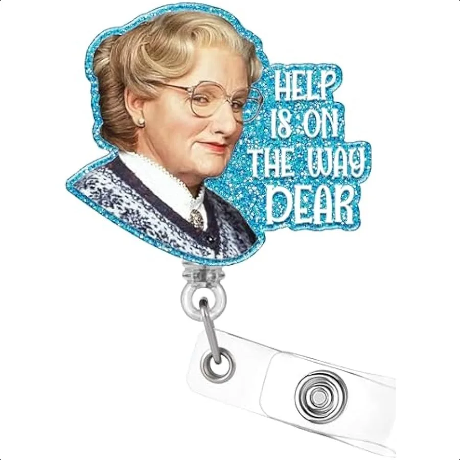 

Funny Badge Reel Holder Retractable with ID Clip for Nursing Cute Name Tag Card Accessories with Alligator Clip for Office Stu