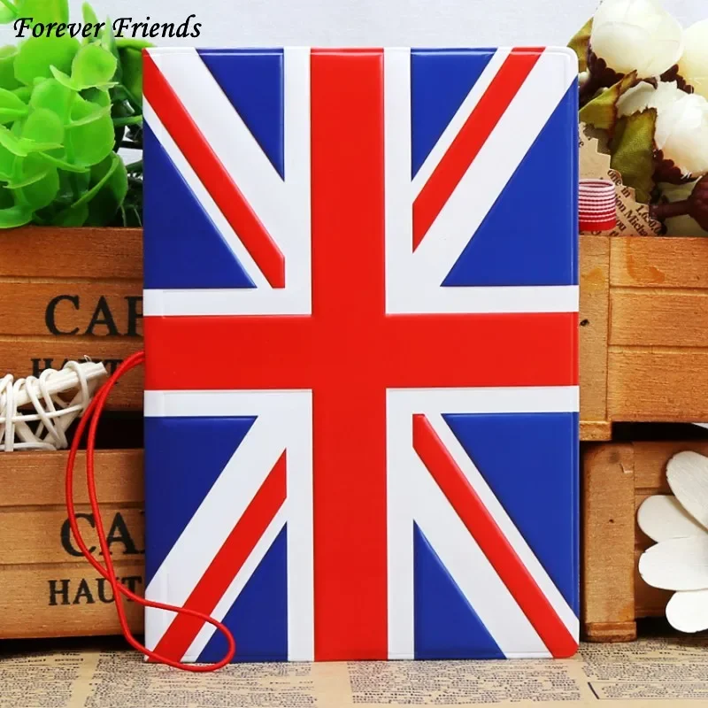 ForeverFriends   PU&PVC  Passport Holder Cover  ID Credit Card Cover Bags Folder  for Travel -British union jack