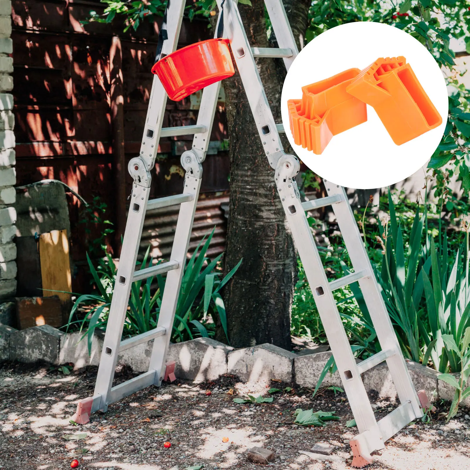 2Pcs Ladder Foot Cover Non-Slip Rubber Feet Caps for Extension Stepladder Stability Protection Replacement Ladder Accessories