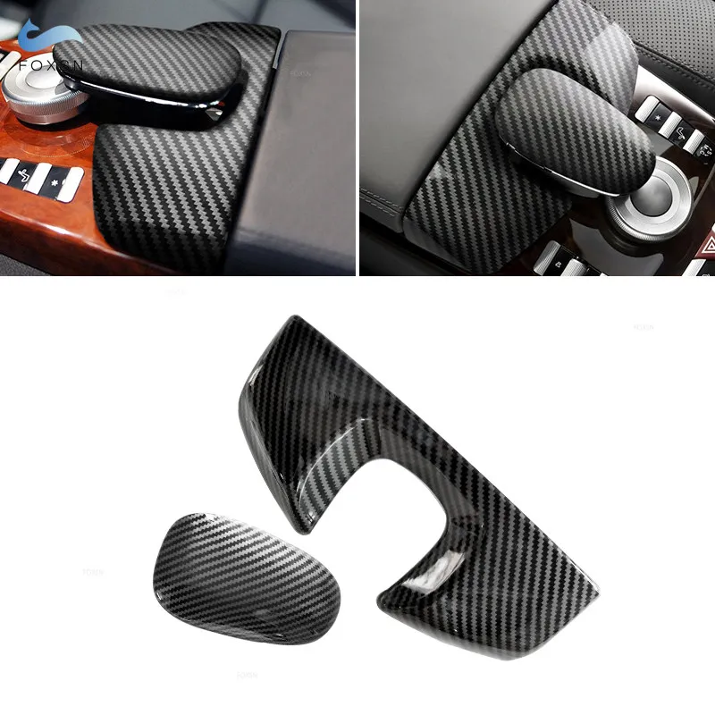 For Mercedes Benz S Class W221 08-12 W222 14-19 ABS Carbon Fiber Texture Center Console Armrest Box Phone Cover Dial Pad Housing