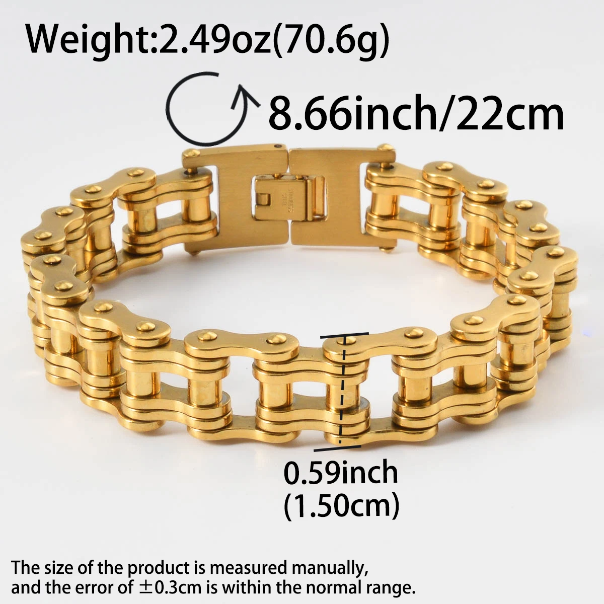 Stainless Steel Gold Plated Mechanical Chain Bracelet Industrial Luxury Jewelry Unisex Birthday Valentine Anniversary Gift Edgy