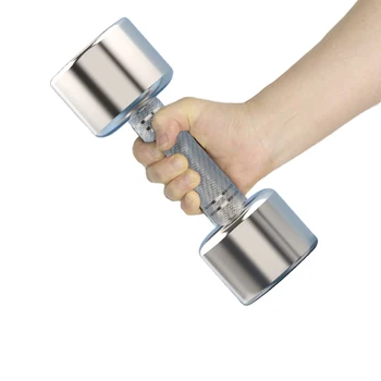 Electroplate Dumbbells Anti-slip Metal Stainless Steel Weightlifting Dumbbells Women Home…