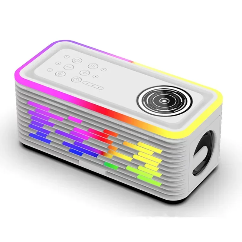 Y19 HIFI Bluetooth Speaker Built-in Sleeping White Noise 15W Wireless Charging Function Cool RGB Lights Stereo Surround Audio