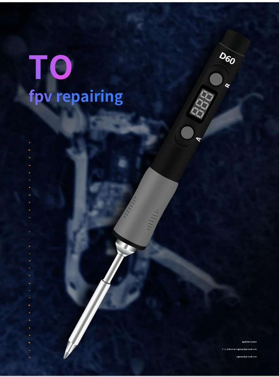 SEQURE SQ‑D60B Mini Intelligent Electric Soldering Iron LED Digital Display DC12‑24V Portable Adjustable Temperature WeldingTooL