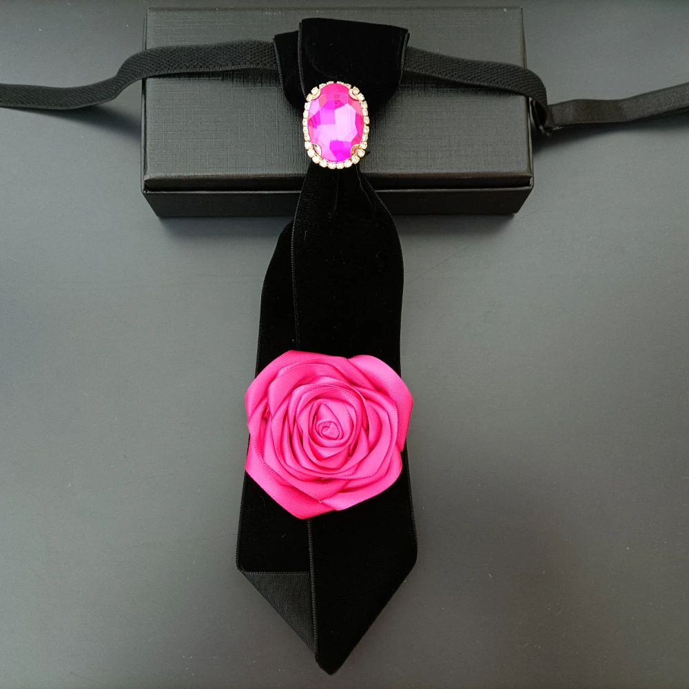 

New Retro Velvet Rose Tie for Men and Women Banquet Suit Shirt Tie Graduation Season Gift Men's Wedding Collar DIY High-end Gift