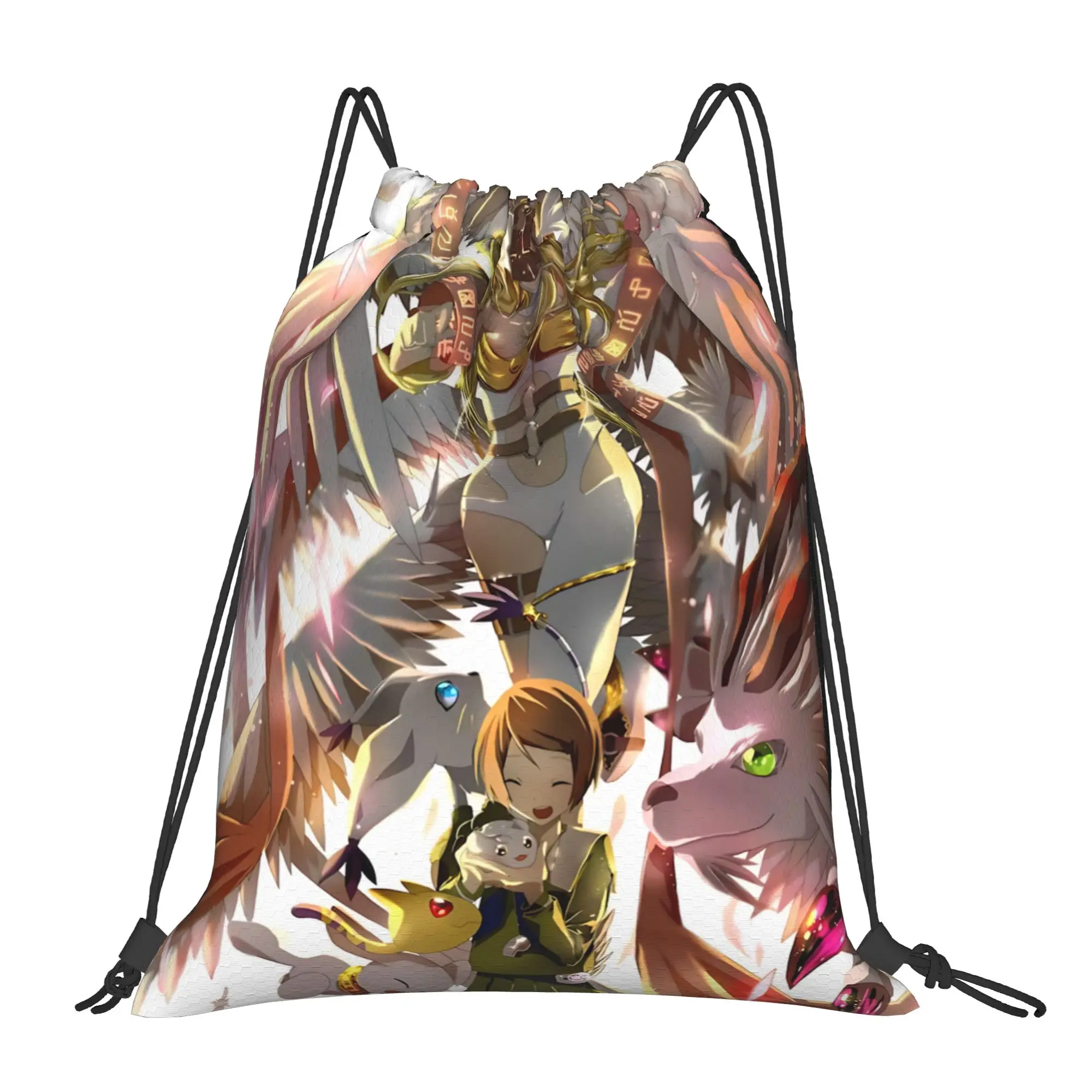 sports Pouch Digital Monster  Portable Shopping Drawstring Bags Riding Backpack Gym Clothes Storage Backpacks