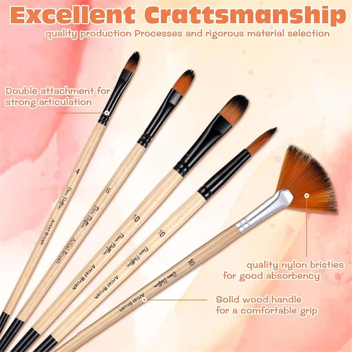 AA98 32 Pieces Paint Brush Set, Artist Series,for Artists and Beginners for Acrylic Painting, Oil, Watercolor, Gouache