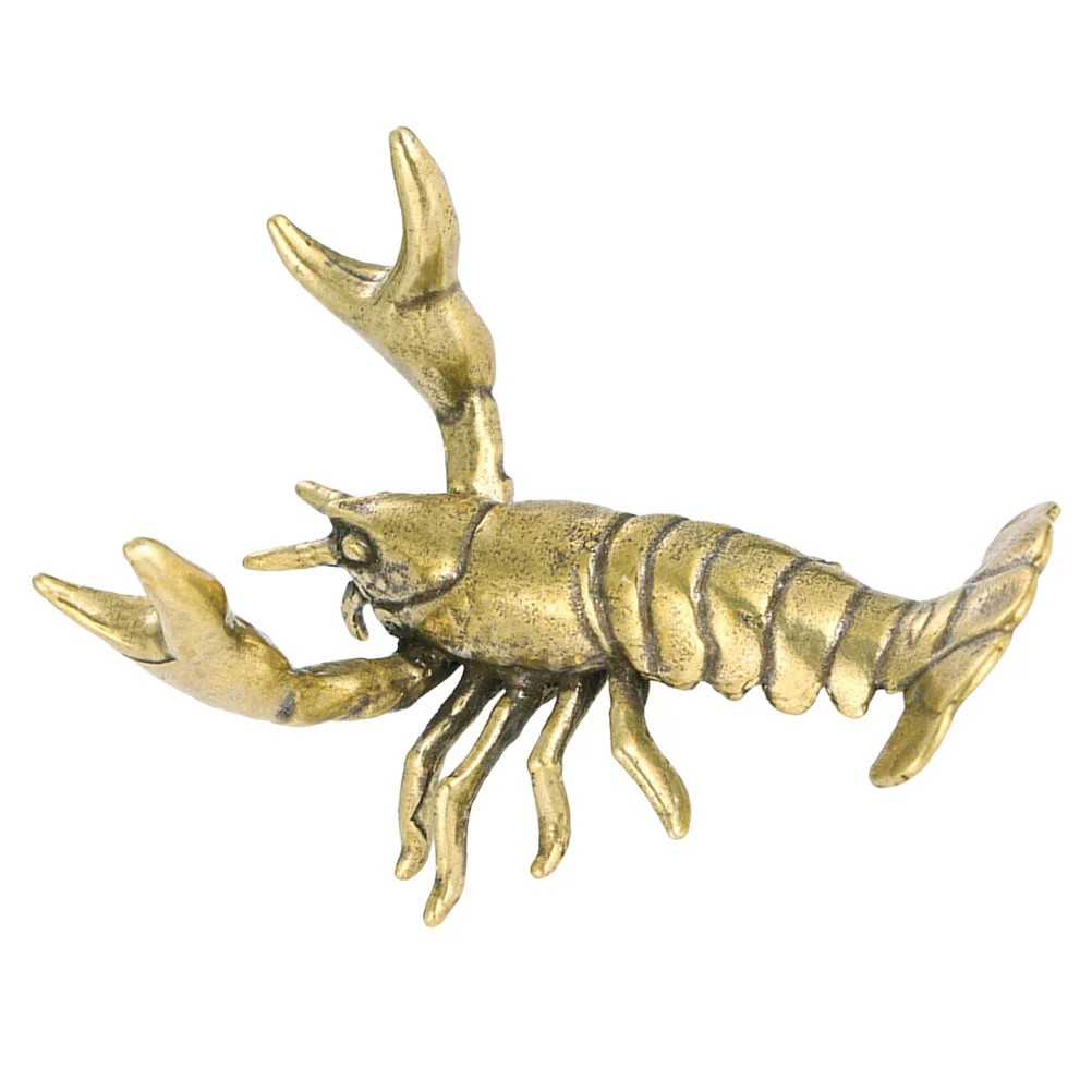 

Lobster Ornament Pen Holder Home Decor Figurines Decoration Office Desktop Brass Copper Rest Vintage Craft