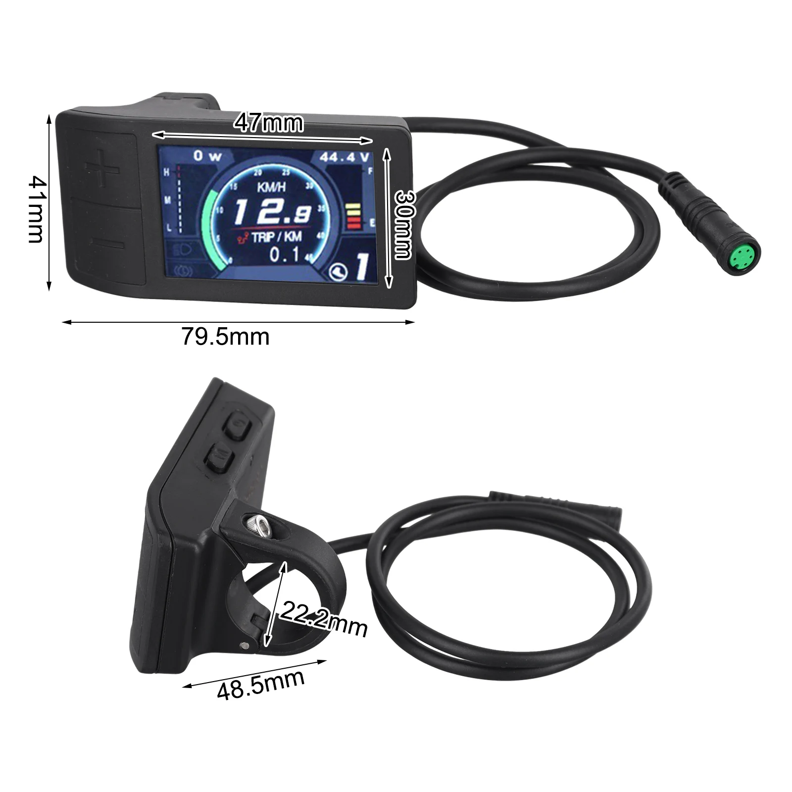 Black 500C Color Display BBS01 02 HD Motor Display Adjustable Brightness Battery Indicator Error Indicator Level Assist