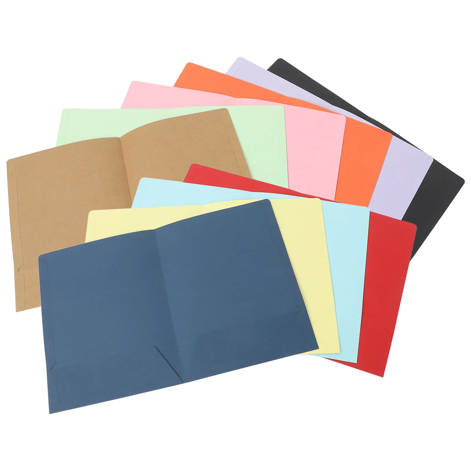 

10Pcs Reinforced Paper File Folder Two Pocket Office Document Organizer Meeting Presentation Supplies A4 Document Holder