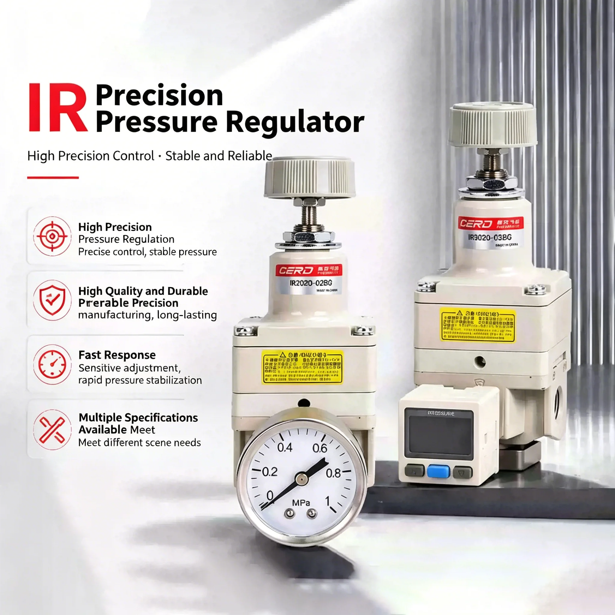 pressure regulating valve air pressure IR1000-01 IR2020-02 with ISE30A-01-N-L -P-L Pneumatic source processor high precision