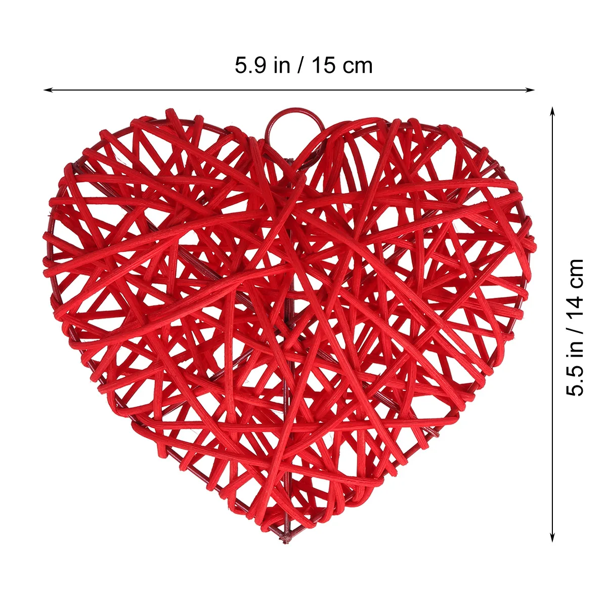 

Rattan Heart Shaped Balls 15 Cm Red Wicker Pendant Home Wedding Decor DIY Craft Ornament Valentine Christmas Party