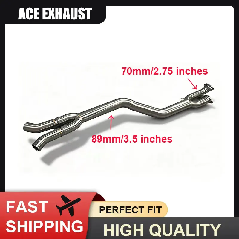 

ACE Stainless Steel Free Flow Single Midpipe for BMW M3 G80 M4 G82 M2 G87 S58 3.0T Exhaust Systems Non-Resonator Midpipe
