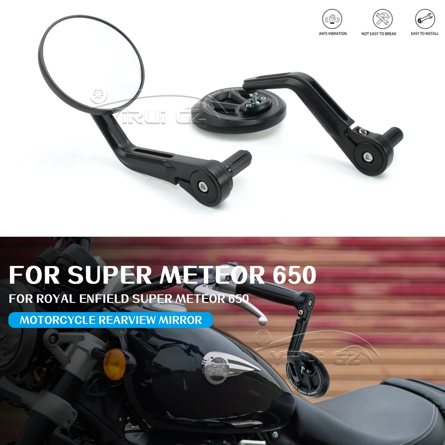

Руль заднего вида для мотоцикла, зеркала заднего вида, ретро руль, боковые зеркала для Royal Enfield Super Meteor 650 Super Meteor 650