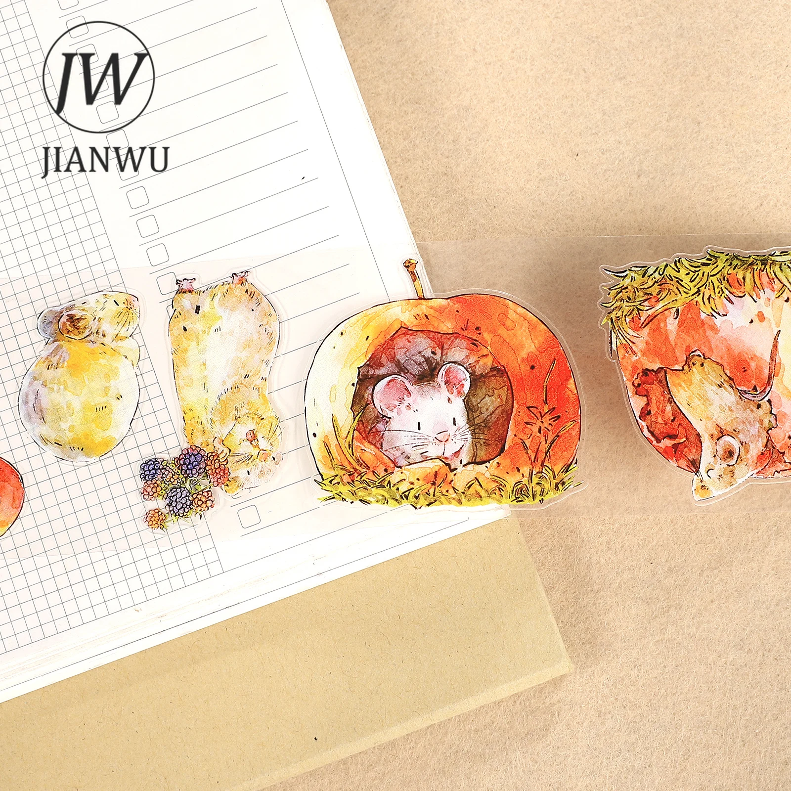 JIANWU 50 مللي متر * 500 سنتيمتر Kawaii ماوس صرير المشهد المواد الكولاج سكرابوكينغ PET الشريط الإبداعية DIY بها بنفسك مجلة القرطاسية