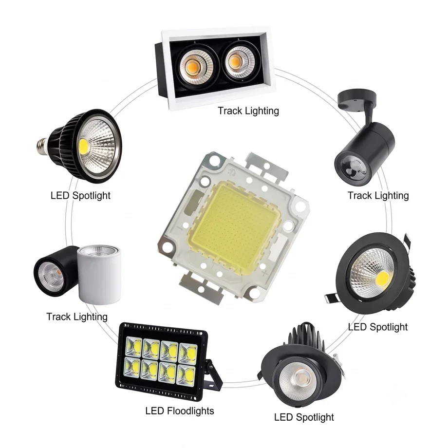 3Pcs DC12-36V High Power COB LED Chip 10-100W High Lumen DIY Floodlight Spotlight Light Source Beads for Outdoor Garden Lighting