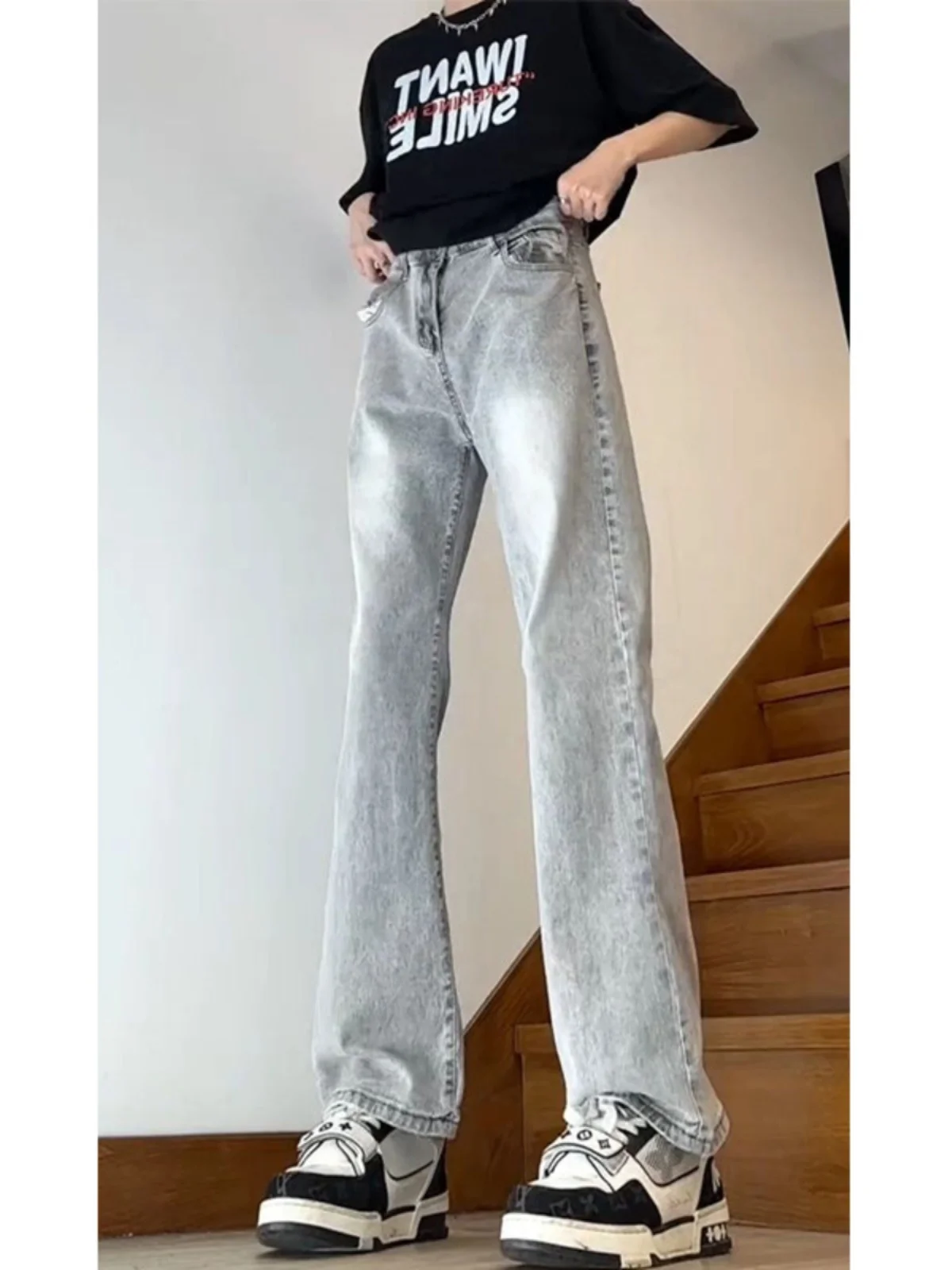 

Slim Fit Straight Leg Jeans Men's Summer Faion Brand American Vibe Sle ey e Color Youthful Trendy Streetwear