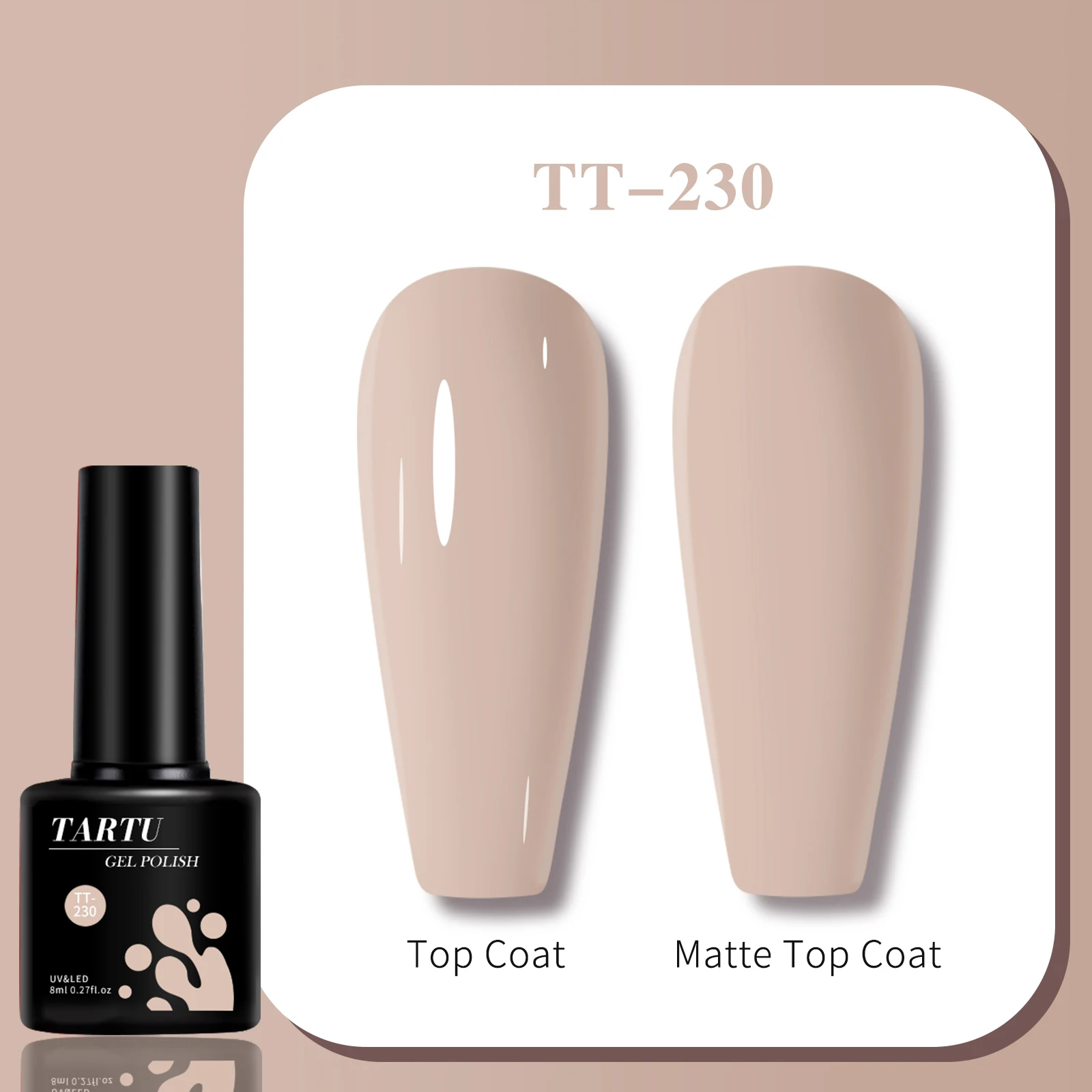 

TARTU 8ml Gel Nail Polish Khaki gray brown Nude Nails Art Soak Off UV/LED Manicure Beautylux Vernis Semi Permanent Esmalte