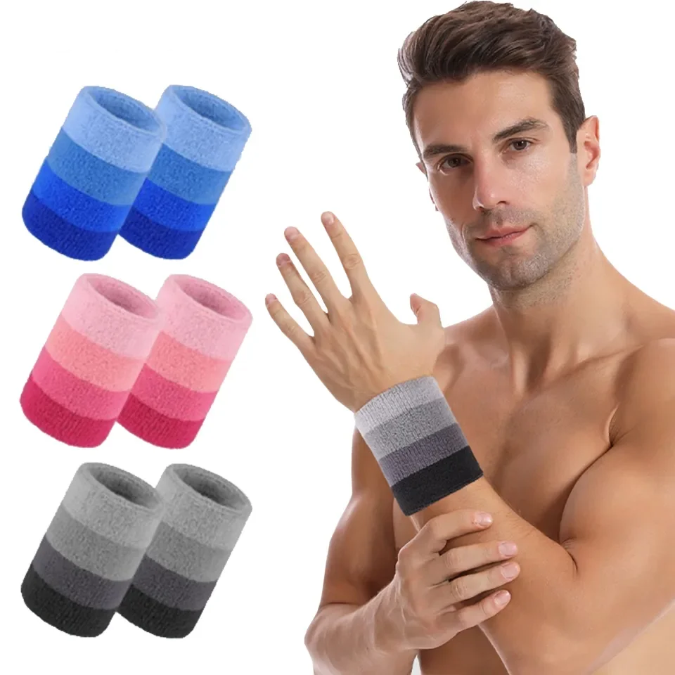 1/2Pcs Anti Sweat Towel Wristbands Basketball Volleyball Badminton Sport Wrist Joint Sheath Sprain Protection Wrist Guard