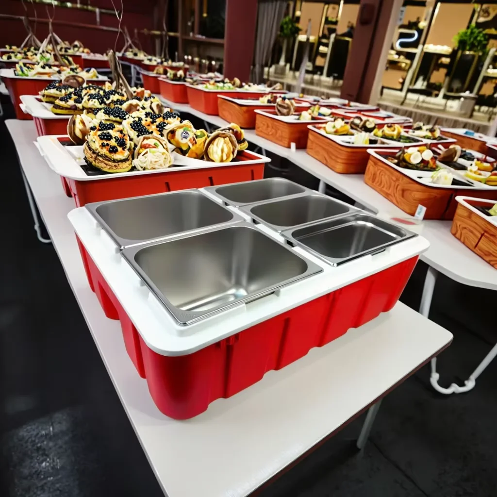 70L-5 توريد صندوق تبريد معزول لمقلاة الطعام GN، حقن PP مصبوب للتخزين البارد والنقل صندوق معزول #6