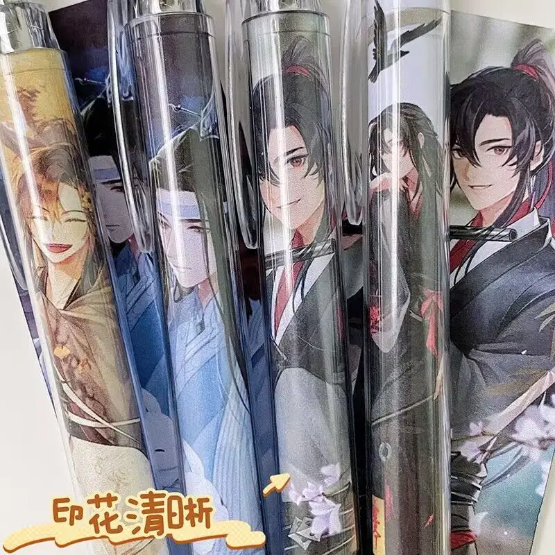 4 PCS อะนิเมะ Mo Dao Zu Shi การ์ตูนปากกาหมึกเจล Lan Wangji Wei Wuxian น่ารักสีดำหมึก Neutral การเขียนเครื่องเขียนปากกาอุปกรณ์สำนักงาน