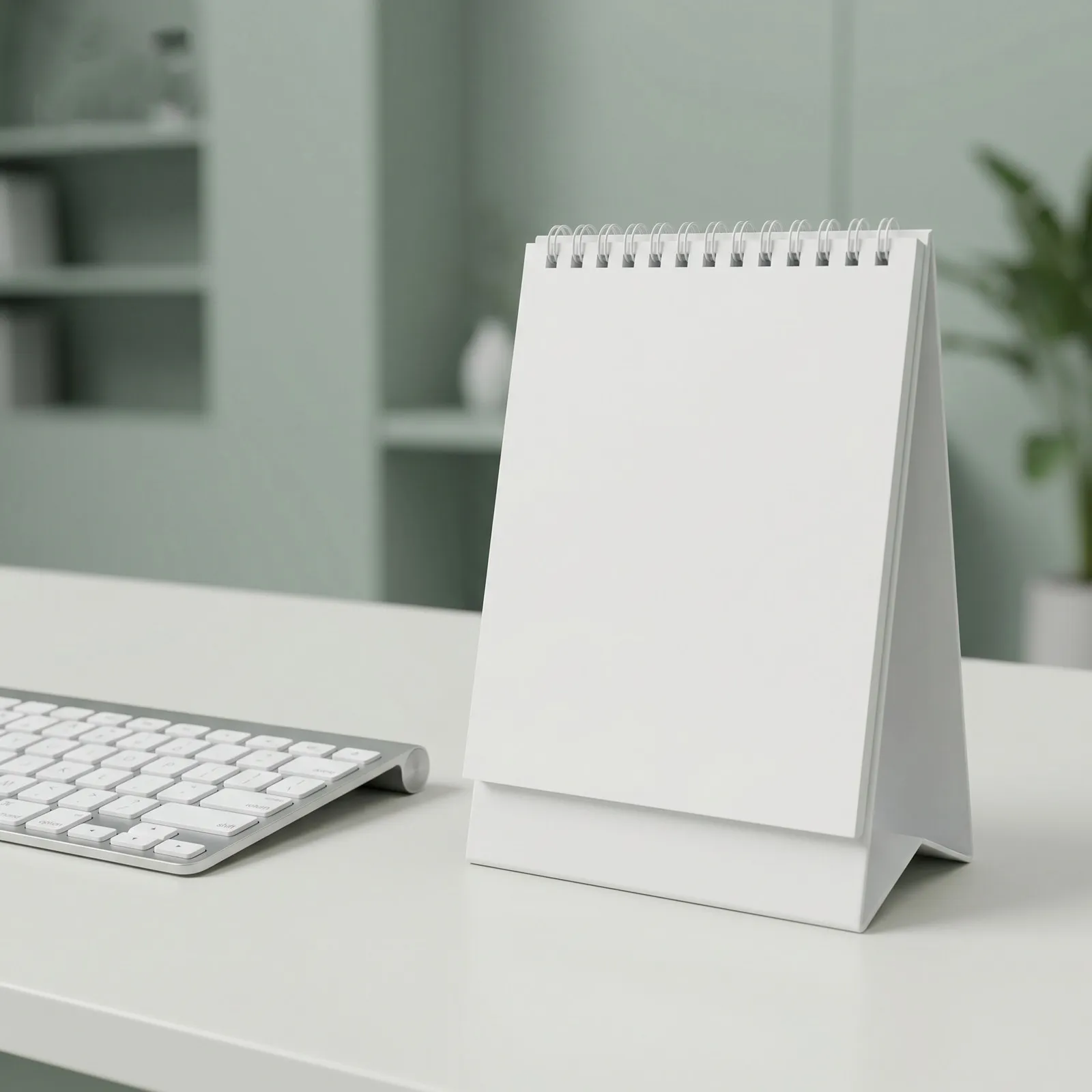 10Pcs DIY Blank Calendar Stand Triangular Desk Calendar Rack Twin Wire Binding Desktop Flip Refillable Rack Annual Planner White