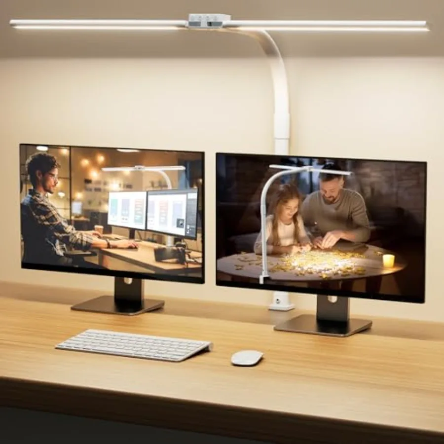 

LED Desk Lamp for Home Office - Dimmable Computer Desk Light with Clamp Modern Architect Task Lamp with Color Changing Flexible