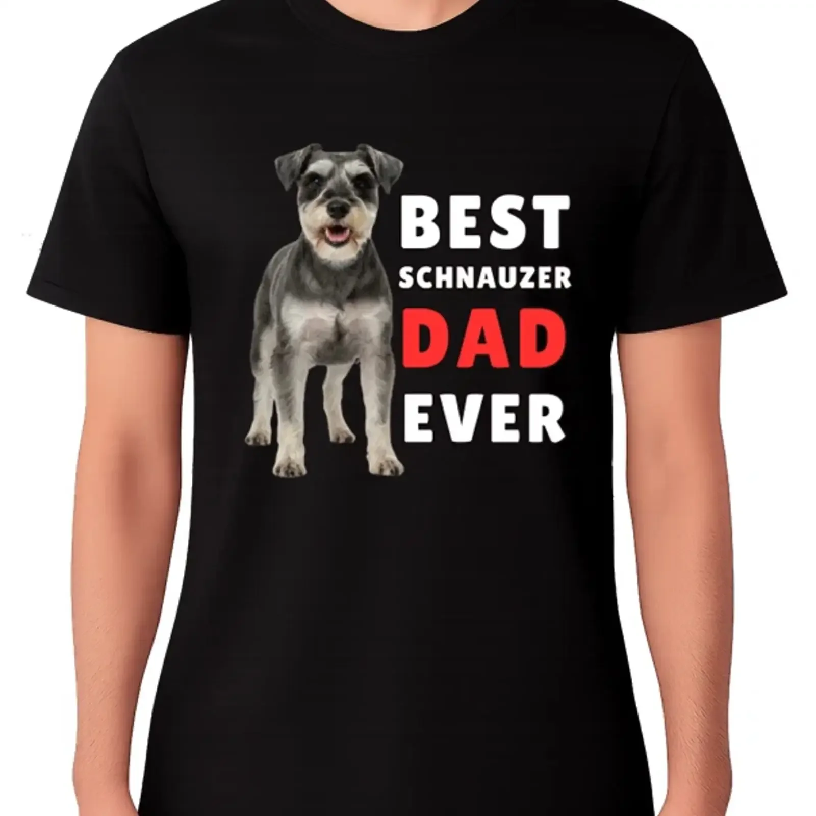 Lustiges T Shirt Bester Schnauzer Papa aller Zeiten Hundevater Geschenk Tierliebhaber Vater vintage Washed Breathable graphic