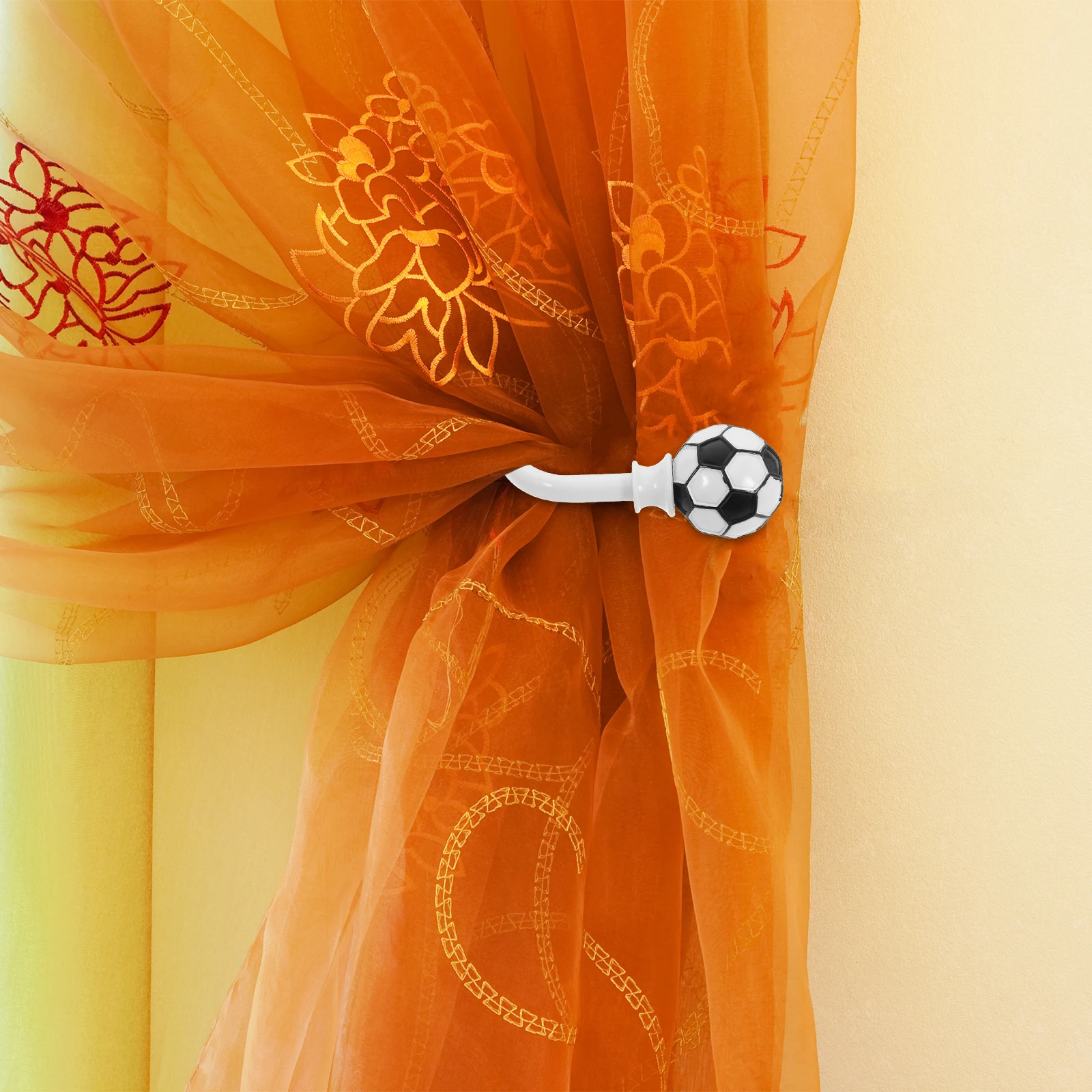 رباط ستائر لكرة القدم على الحائط بتصميم على شكل حرف U من مادة الراتنج المعدنية للغرف الكلاسيكية الحديثة وحامل الستائر الوظيفي #1