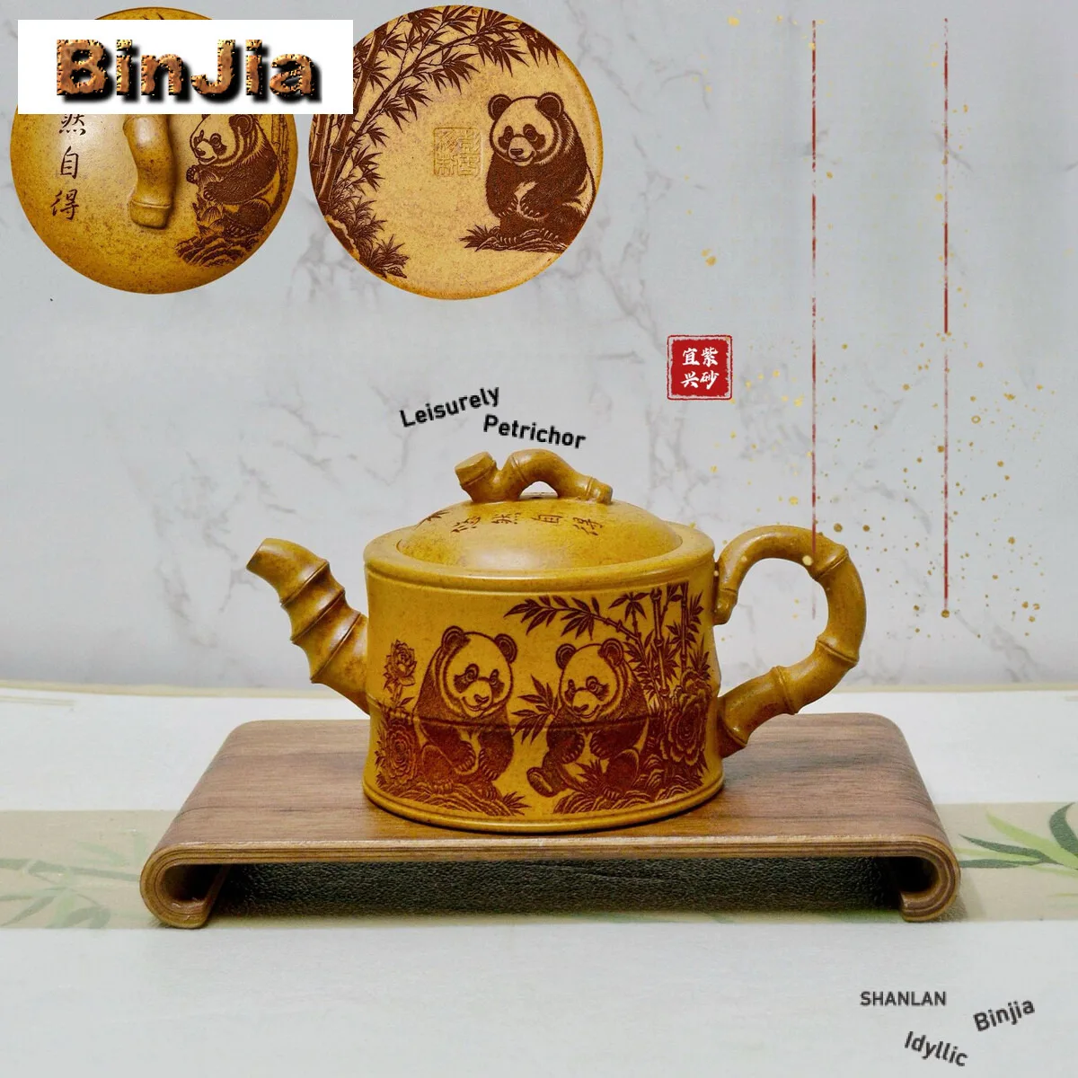 

390ml Elegant Yixing Purple Clay Teapots Handmade Bamboo Knot Pot Raw Ore Wood-fired Section Mud Kettle Chinese Zisha Tea Set