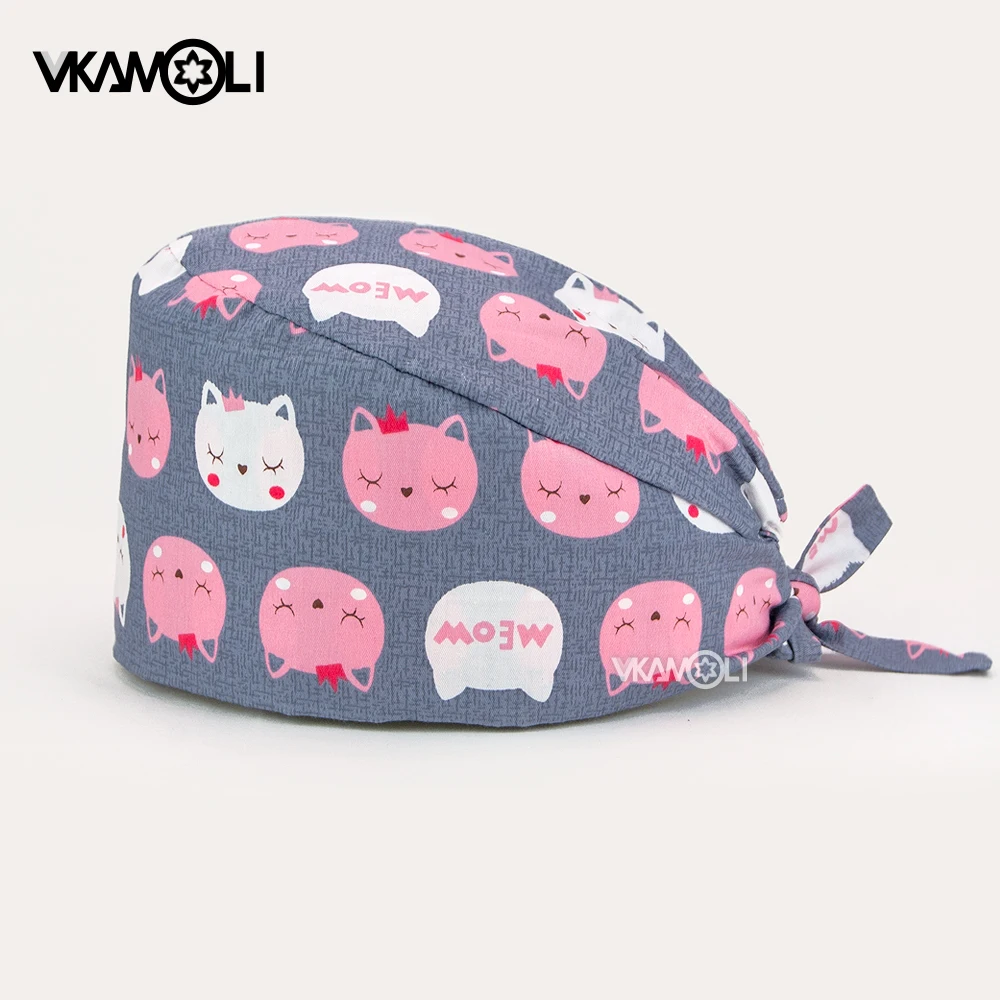 Nursing Hat Accessories Scrub Cap Cartoon Printing Pet shop Cap@gorros quirofano mujer