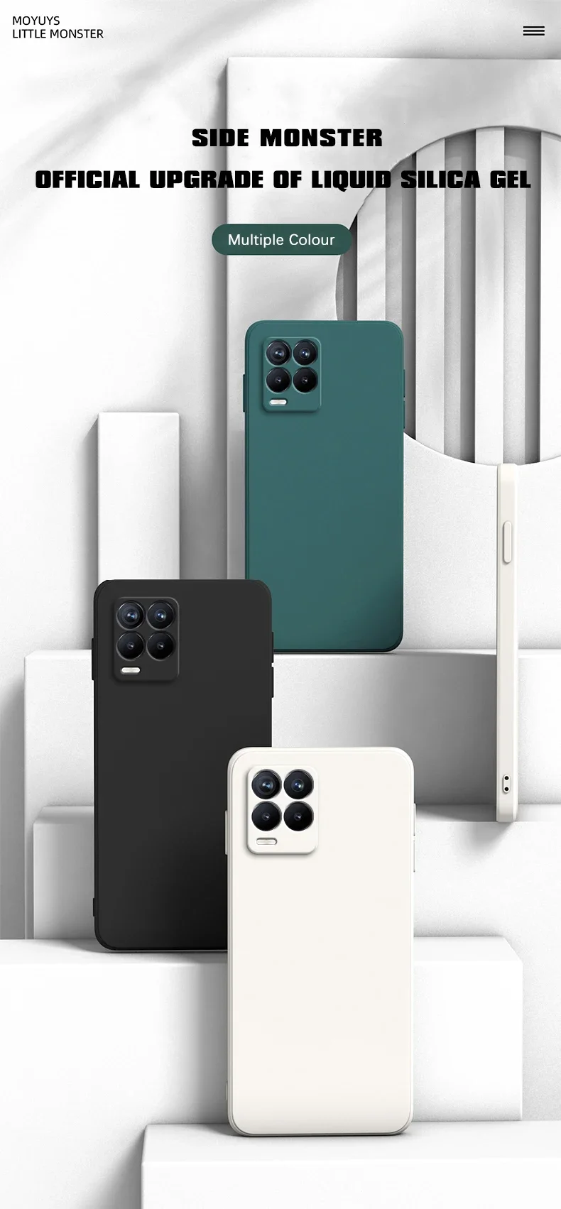 Square Case for OPPO Realme 8 Pro 4G Camera Protection Square Liquid Silicone Realme 8 5G Shockproof Covers Fundas