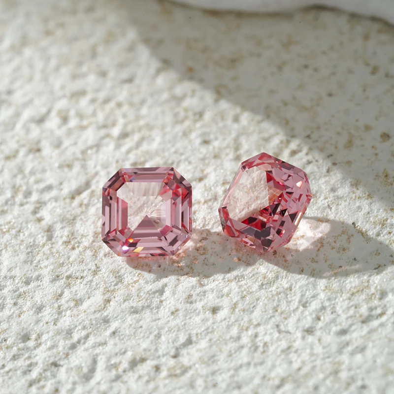 Cheerstar Lab Grown Pink Sapphire Padparadscha Sapphire Asscher Cut for Jewelry Making