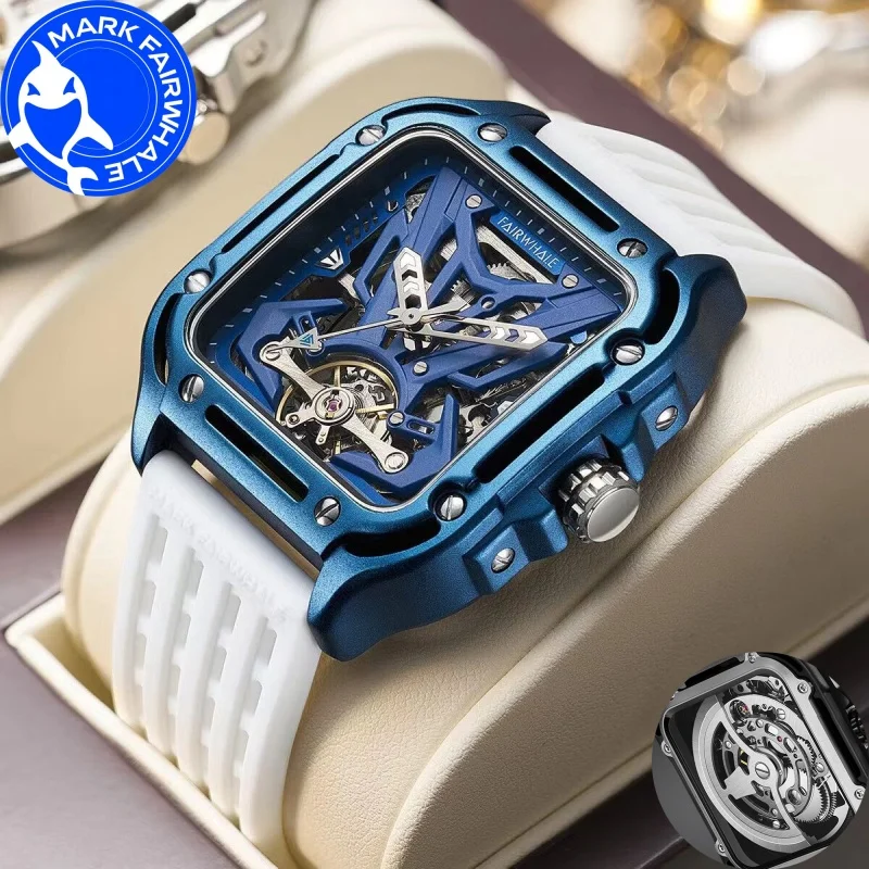 

MARK FAIRWHALE Automatic Movement 6530 Square Dial Tourbillon Luxury Men Watch Luminous Waterproof Mechanical Watches for Man