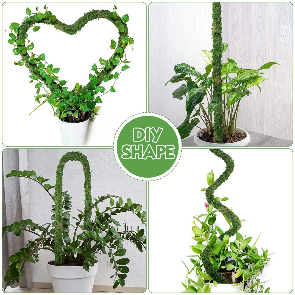 1PC Moss Pole Bendable Plant Stakes Handmade Slim Monstera Plant Support Moss Plant Sticks Support for Large Indoor Potted