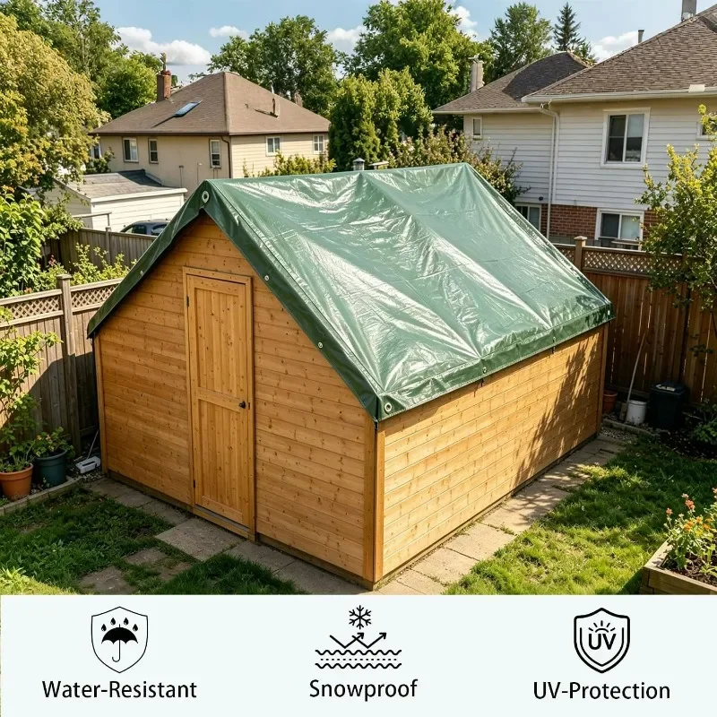 Outdoor PE Tarpaulin Waterproof Heavy Duty Tarp Cover Canopy Rain Shelter Sunshade Nets for Truck Garden Patio Camping Awning