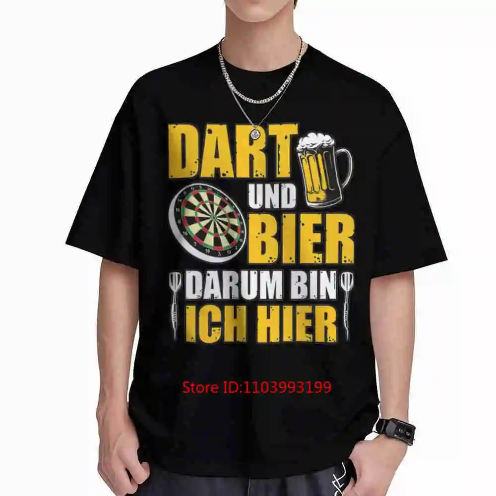 Darts Beer German Text Dart Und Bier Dartboard Mug Humorous Player Short Sleeve Tee 100% Cotton T-Shirt