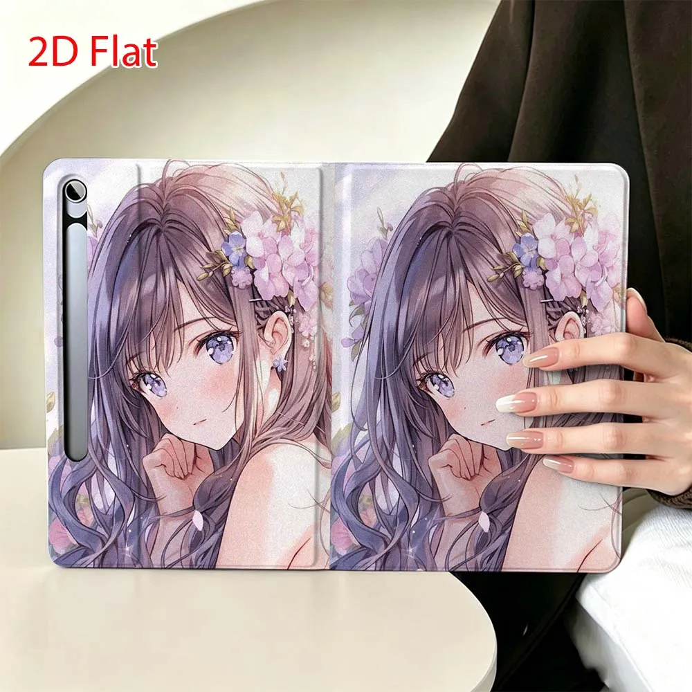 Anime aesthetics girl For Samsung Galaxy Tab S11 S10 S9 S8 S7 S6 A9 A8 A11 Lite FE Plus Pen Tray Tablet Case Soft