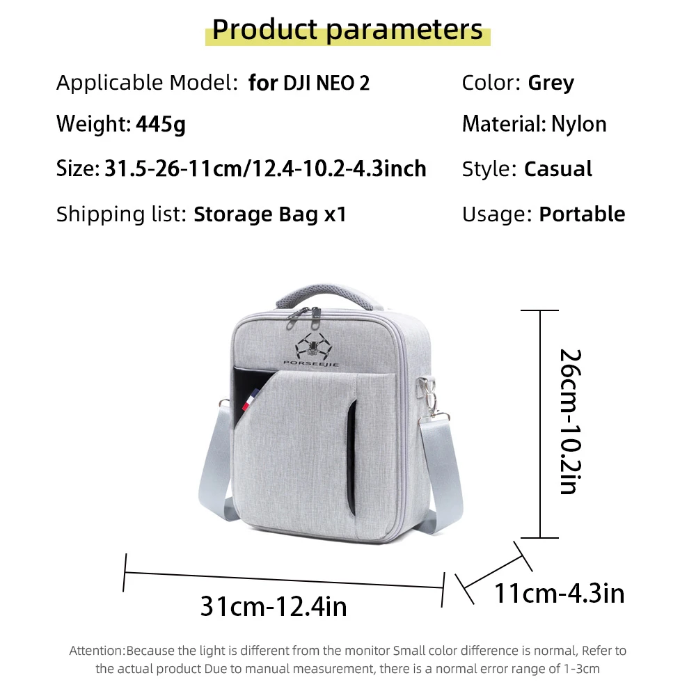 For DJI NEO 2 Shoulder Bag Storage Case Messenger Chest Bag Portable Fashion Box for DJI NEO 2 RC N3 Control Drone Accessories - Image 3