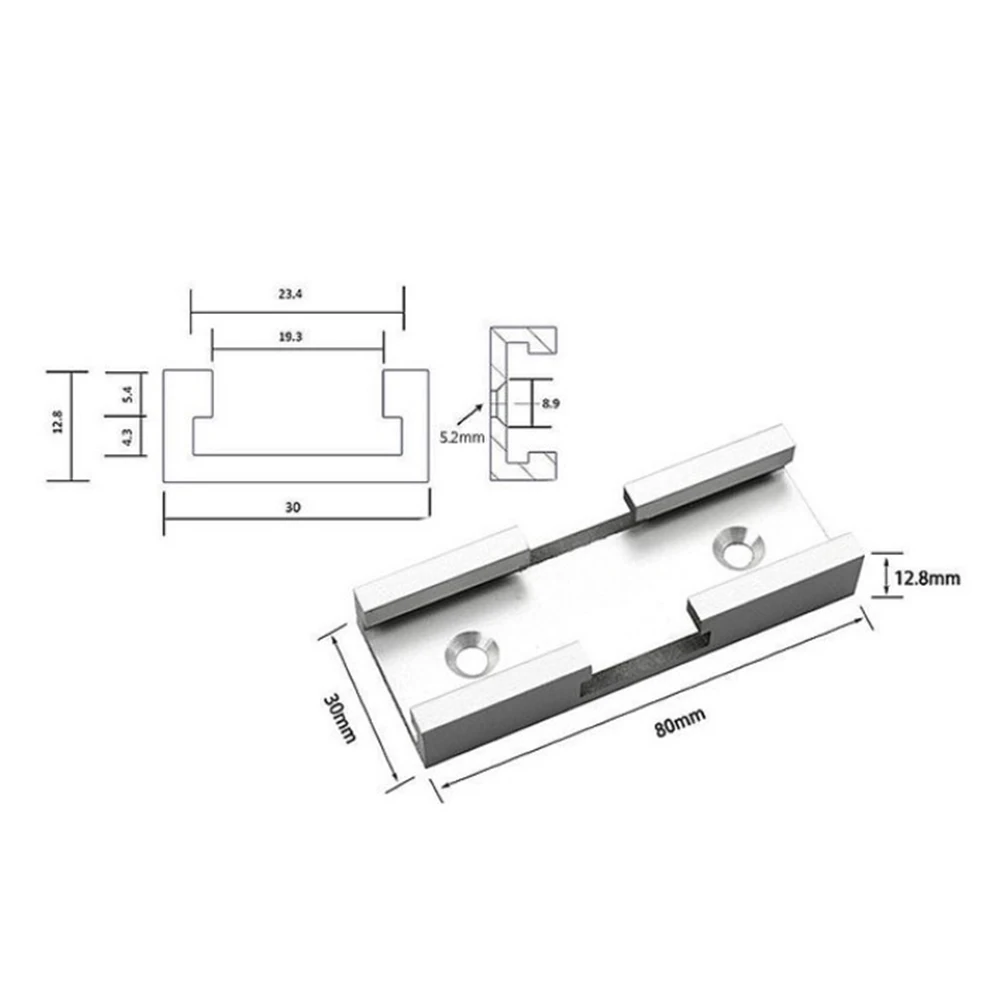 NEW High Quality T Track Slot Fence Connector Aluminum Connector Light Weight Portable Saw Table Bench For Woodworking