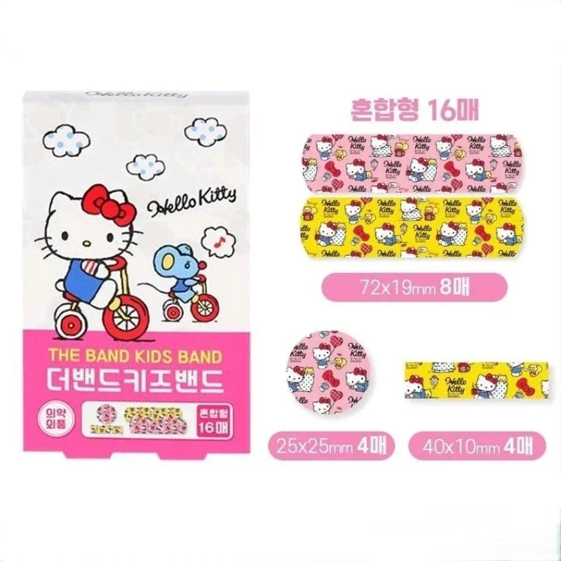 Sanrio Anime Hello Kitty Cinnamoroll Waterproof Adhesive Bandages Wound Plaster First Aid Emergency Kit OK Bandaid Stickers Kid