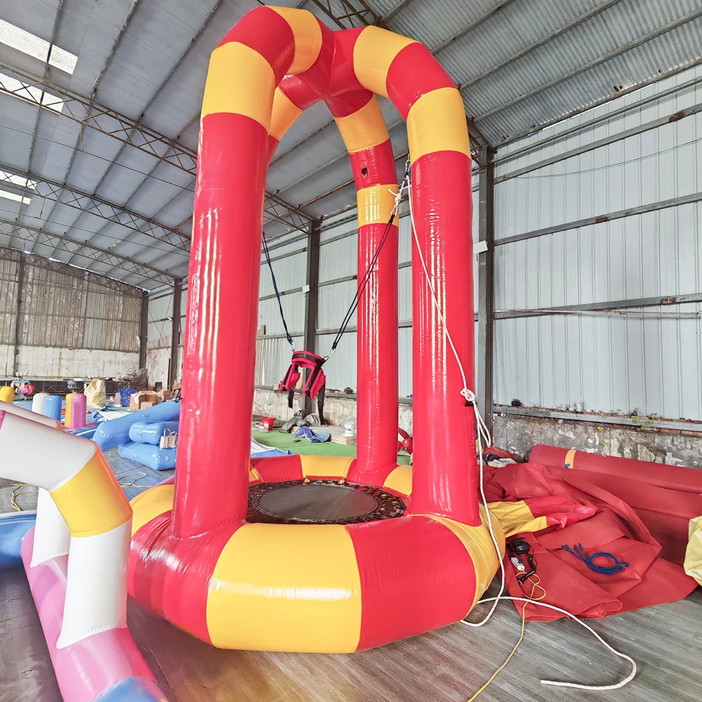 Airtight Inflatable Kids Single Bungee with Safety Harness and air Blower for Commercial Jumping Trampoline Play Indoor Outdoorp