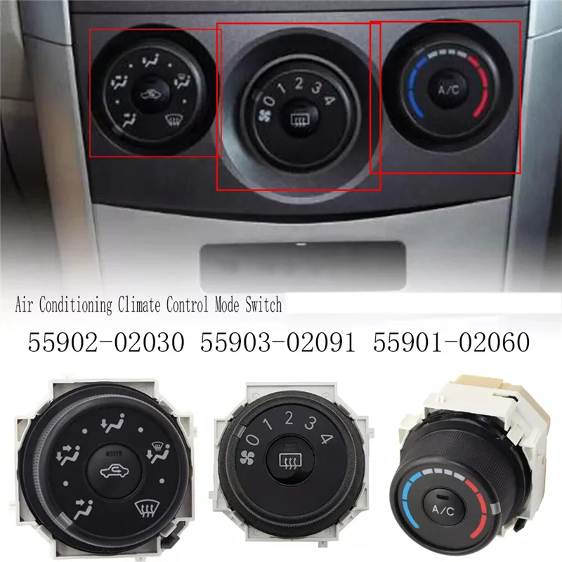 3 шт. переключатель режима климат-контроля для Toyota Corolla 2009-2013 Matrix 2009-2010 55902-02030 55903-02091ABGI