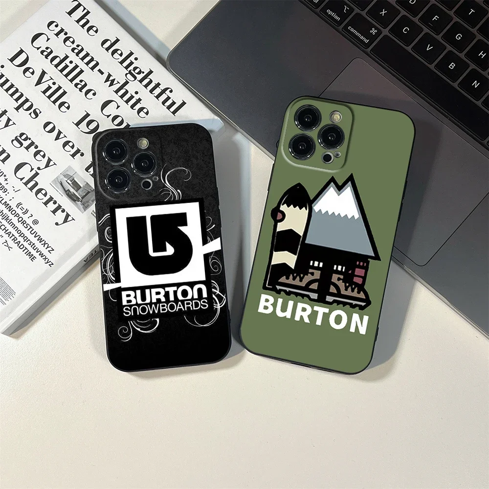 Skiing Brand Burton Phone Case FOR IPhone 15 14 13 11 12 Pro 8 7 Plus X 13 Pro MAX XR XS MINI SE 2020 Black Covers