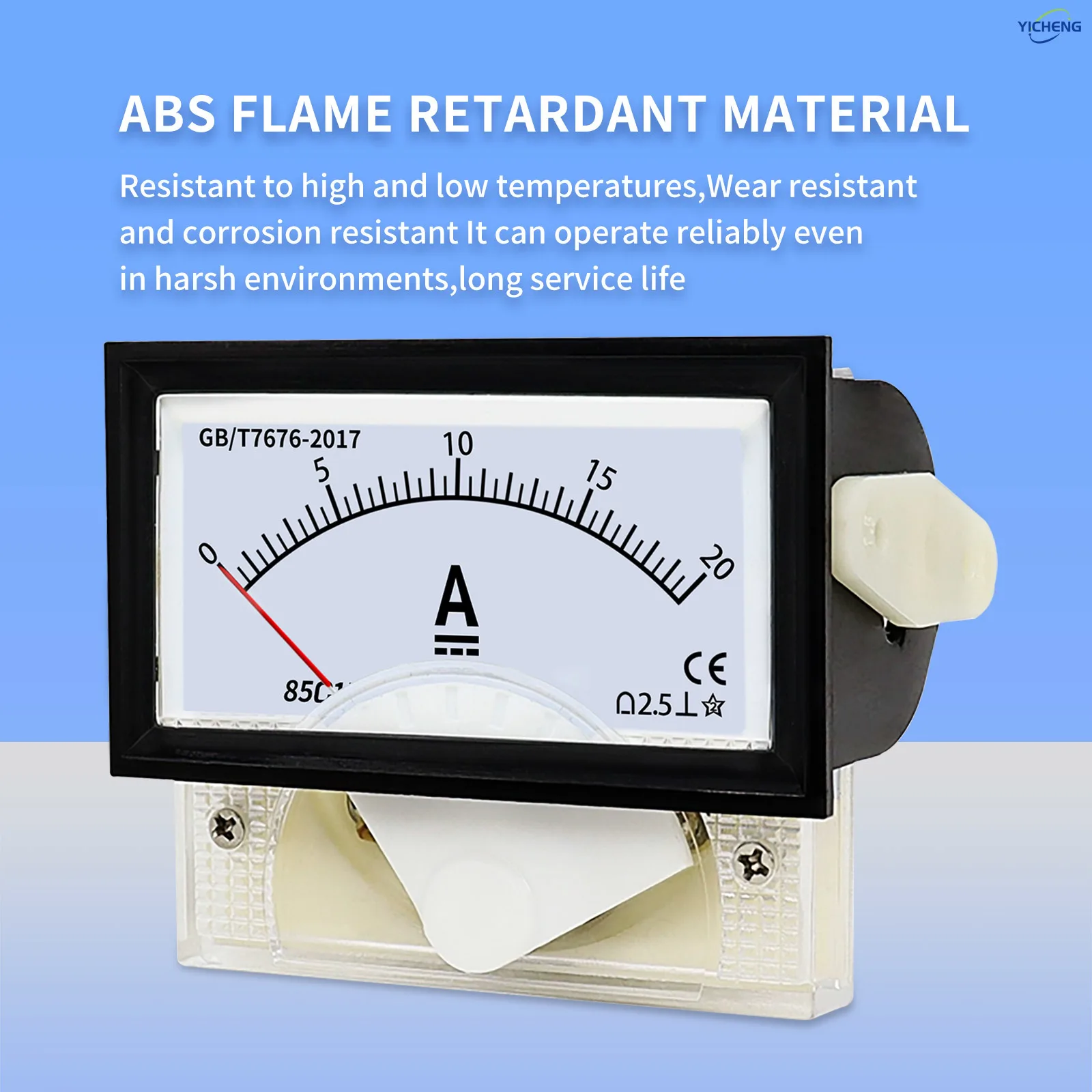 YICHENG Pointer type mechanical ammeter, DC/AC 1A-50A .Direct connection.Panel size40mm* 70mm, hole size 38*68mm