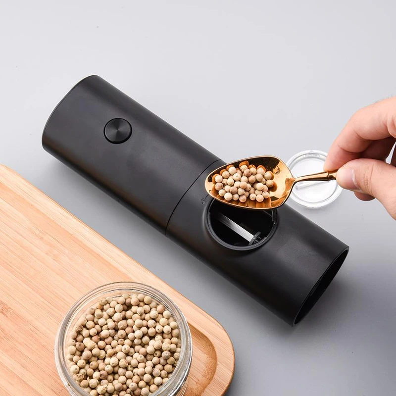 Electric Automatic Salt and Pepper Grinder Set, Battery Rechargeable, Battery Powered, Adjustable Spice Mill with LED Light images - 6