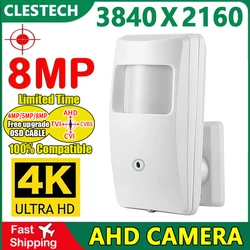 Dedektör 4K 8MP koni güvenlik Cctv AHD Mini kamera 4in1 H.265 5MP dijital izleme prob özel gizlemek kapalı ev toplantı